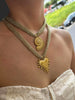 Stainless Steel Gold Plated Heart Sun Conch Shell Pendant Necklaces for Women Knitted Mesh Belt Chain - Image 4