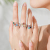 Silver 12 Month Birthday Stone Adjustable Chain Rings For Women Everyday Wear And As Gifts - Image 3