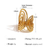 Gold Plated Stainless Steel Rings for Women Irregular Hammered Metal Texture Statement Jewelry - Image 6