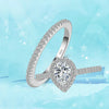 Teardrop Cubic Zirconia Ring Set in Clear or Pink with US Sizes 5 to 9 - Image 5