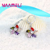 Silver Color Pendant Necklace Earrings Romantic Ethnic Style Windmill Shape Colorful/White Crystal Stone For Girl - Image 4