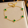 316L Stainless Steel Golden Heart Geometry Zircon Minimalist Series Bracelet Lady Wrist Chain Jewelry - Image 26