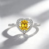 Heart Ring Set with Diamonds Open Ring Women's Silver Adjustable Wedding Ring Jewelry - Image 15