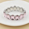 crystal Women charm bracelet colorful Geometric rhinestone elastic thread red white Elliptical glass bracelet - Image 10