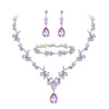 Purple Tiaras Crown Jewelry Sets for Women Wedding Bridal Necklace Bracelet Earrings and Crown Party Birthday Gifts 4 pcs set - Image 9