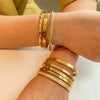 Minimalist Highlight Gold Plated Geometric Bangles Glossy Stainless Steel Bangle For Women Gifts - Image 1