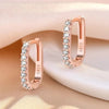Noble Silver Hoop Earrings for Women Crystal Zirconia Earrings Party Wedding Versatile Jewelry - Image 3