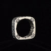 HX Silver Color Men's Ring Retro Square Round Pangu Personality Domineering Handmade Ring Jewelry Accessories - Image 2