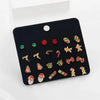 12/20 Pair Christmas Earring Set For Women Shiny Crystal Zircon Snowflake Elk Bowknot Elk Xmas Tree Earring Year Gifts - Image 30