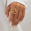 Ingemark 6 Styles Unique Large Petal Flower Twisted Wave Rings for Women Vintage Geometric Adjustable Ring Jewelry Steampunk Men - Image 11