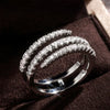 Surround Shaped Finger Rings for Women Shiny Crystal CZ Marriage Party Bridal Rings Statement Jewelry Whole - Image 1