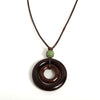 Handmade Wooden Circle Ceramic Pendant Necklace Adjustable Cord Unique Bohemian Jewelry for Men and Women 1 Piece - Image 6
