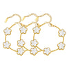 Gold Plated Floral Bracelets, Stainless Steel Charm Bracelet Adjustable Lucky Chain Set Gift - Image 16