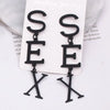 Vintage Metal Letter Statement Earrings for Women Exaggerate Punk English Alphabet Sex Dangle Drop Earrings Jewelry Gift - Image 4