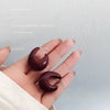 Vintage Silver Needle Dark Wine Red Drop Earrings Female Resin Personality Temperament Earrings - Image 3