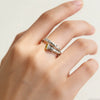Silver Open Retro Ring For Women Geometric Punk Asymmetric Jewelry Gift - Image 12