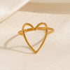316L Stainless Steel Hollow Heart Ring for Women Western Style Open Ring Party Jewelry Gift - Image 2
