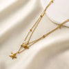 Starfish Shell Pearl Necklace for Women Stainless Steel Gold Color Double Layered Beads Chain Summer Beach Jewelry Gift - Image 4