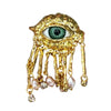 Eye Motif Tassel Brooch with Metal Chain Details - Image 5
