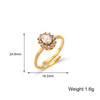 Oval Floral Shape Cubic Zirconia Green Black Clear Stone Rings For Party Adjustable Stainless Steel Rings For Women - Image 11