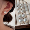 Elegant Pink Glossy Pearl Stud Earrings For Women Silver Earrings Wedding Party Geometric Jewelry Gift - Image 6