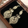 Vintage European Exaggerated Dangle Earrings For Women Metal Geometric Hollow Out Carve Hanging Earrings Personality Jewelry - Image 1