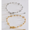 Stainless Steel Cubic Zirconia Chain Bracelet Bangle Delicate Aesthetic Chic Adjustable Wrist Jewelry Pvd Plated - Image 2