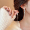 Zircon Long Tassel Drop Earrings for Women Knot Snake Chain Earring Korean Elegant Geometric Dangle Earrings Jewelry Gift - Image 1