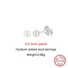 Orsa Jewels Minimalism 1 Pair Freshwater Pearl Ear Stud Pearls Stud Earrings Silver Round Pearl Ear Stud - Image 15