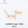 (2607) 4MM 6MM 7MM 8MM Gold Color Brass with Zircon Hooks Hole Round Stud Earrings Pins Jewellery Accessories Wholesales - Image 30