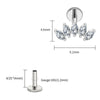 Titanium 5 Marquise CZ Crown Cartilage Earring 16G Cluster CZ Flat Back Helix Stud Nose Piercing Jewelry - Image 6
