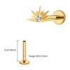 Titanium CZ Starburst Stud Earring 16G Sunrise Helix Stud Tragus Cartilage Labret Monroe Piercing Jewelry - Image 9