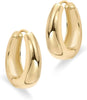 Gold Plated Silver Post Small Chunky Hoops Earrings Thick Lightweight Gold Hoop Earrings for Women Retro style - Image 2