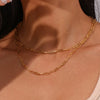 Gold Plated Bold Paper Clip Chain Statement Necklace Minimalism Link Chain Necklaces For Women Ladies Chains - Image 4