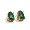 Shinny Cubic Zirconia Stainless Steel Water Drop Stud Earrings Women Gold Plated Bling Jewelry - Image 9