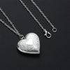 Silver Color Love Heart Photo Frame Pendant Necklace For Women I Love You Flower Pattern Heart Openable Locket Necklace Jewelry - Image 21