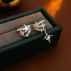 2Pcs Y2K Zircon Cross Star Pendent Clip Earrings for Women Moonlight Stone Asymmetry Fake Cartilage Ear Cuff Clip Jewelry - Image 4