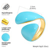 Chunky Open Twist Stackable Rings for Women, Blue Geometric Bold Enamel Crossover Statement Ring Band - Image 18