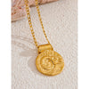 Exclusive 12 Constellation Pendant Necklace Stainless Steel Hammered Vintage Golden Plated Jewelry - Image 9