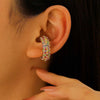 Colorful Crystal Zircon Pearl Ear Clip Earrings for Women Metal C-Shaped No Pierced Cartilage Ear Cuff Jewelry - Image 9