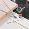 Stainless Steel Birthstone Pendant Necklace Cremation Ashes Jewelry with Colorful Gemstones, Keepsake Memorial for Human Ashes - Image 4