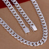 10 mm Curb Chain Necklace in Silver Tone with 20 to 24 Inch Options - Image 1
