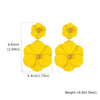 Big Flower Drop Earrings for Women Exaggerated Double Floral Dangle Earrings Statement Charm Jewelry for Wedding Party - Image 8