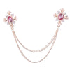 Tassel Crystal Cross Chain Brooch Women's Shirt Collar Pins and Brooches Personality Lapel Pin Buckle Women Accessories - Image 7