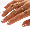 Inlaid Stone Stainless Steel Engagement Rings for Women Adjustable Opening Simplicity Vintage Ring Jewelry - Image 14