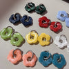 Multicolor Transparent Acrylic Resin Marbling Flower Drop Earrings for Women Gold Color Ear Buckle Jewelry - Image 1