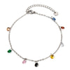 1 Piece 304 Stainless Steel Link Cable Chain Anklet Multicolor Rhinestone For Women Party Bracelets Gift 22cm(8.7") long - Image 7