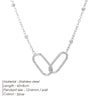 Stainless Steel Link Infinity Necklace Geometric Double Paperclip Pendant Women's Simple Jewelry - Image 7