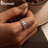 Silver Retro Iris Ring Openwork Flower Pattern Purple Zircons Twisted Band for Women Statement Party Jewelry - Image 3