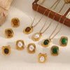 TD Classic Nature Stone Tiger-eye Earrings and Necklace Set Stainless Steel Pearl Stud Earrings for Women - Image 1